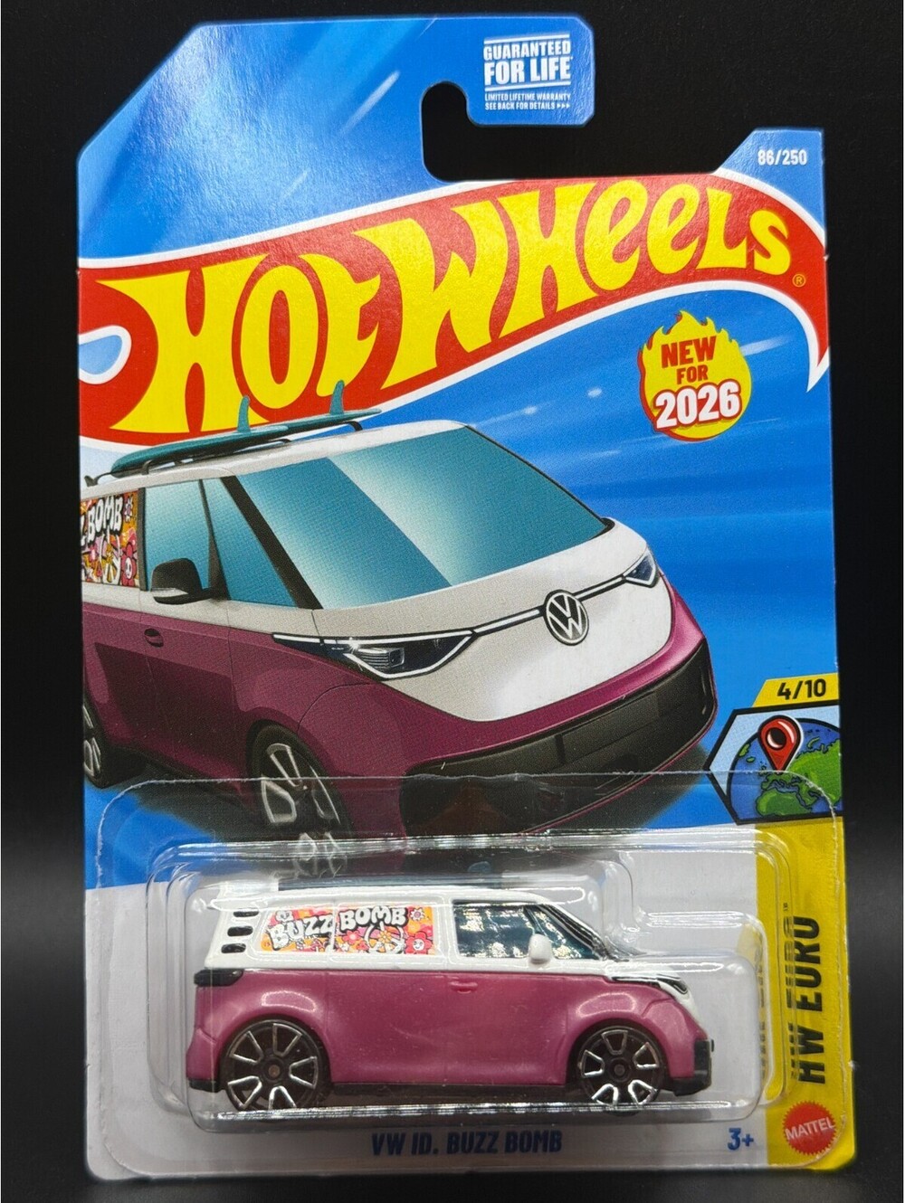 Hot Wheels VW ID. Buzz Bomb Pink White 2026 HW Euro Series 4/10 #86/250 New MOC